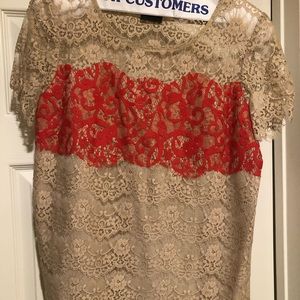 Anthropologie lace short sleeve blouse